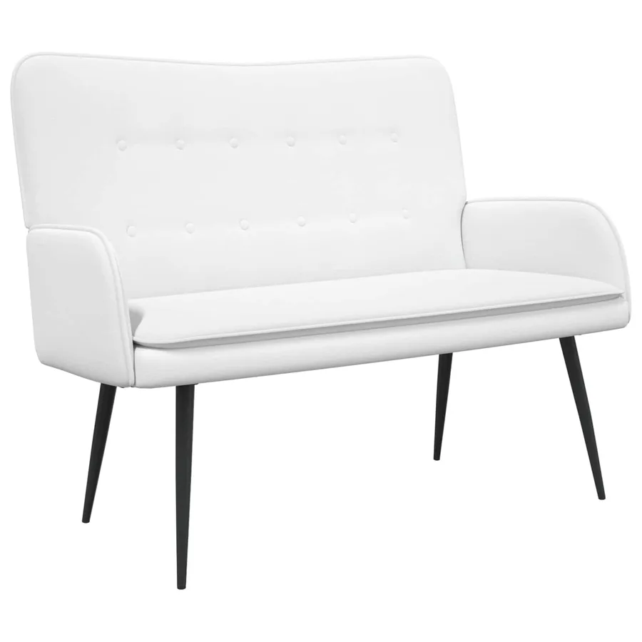 Sofa 2 places Blanc 115 x 61 x 87 cm Tissu - 2