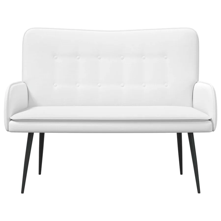 Sofa 2 places Blanc 115 x 61 x 87 cm Tissu - 4