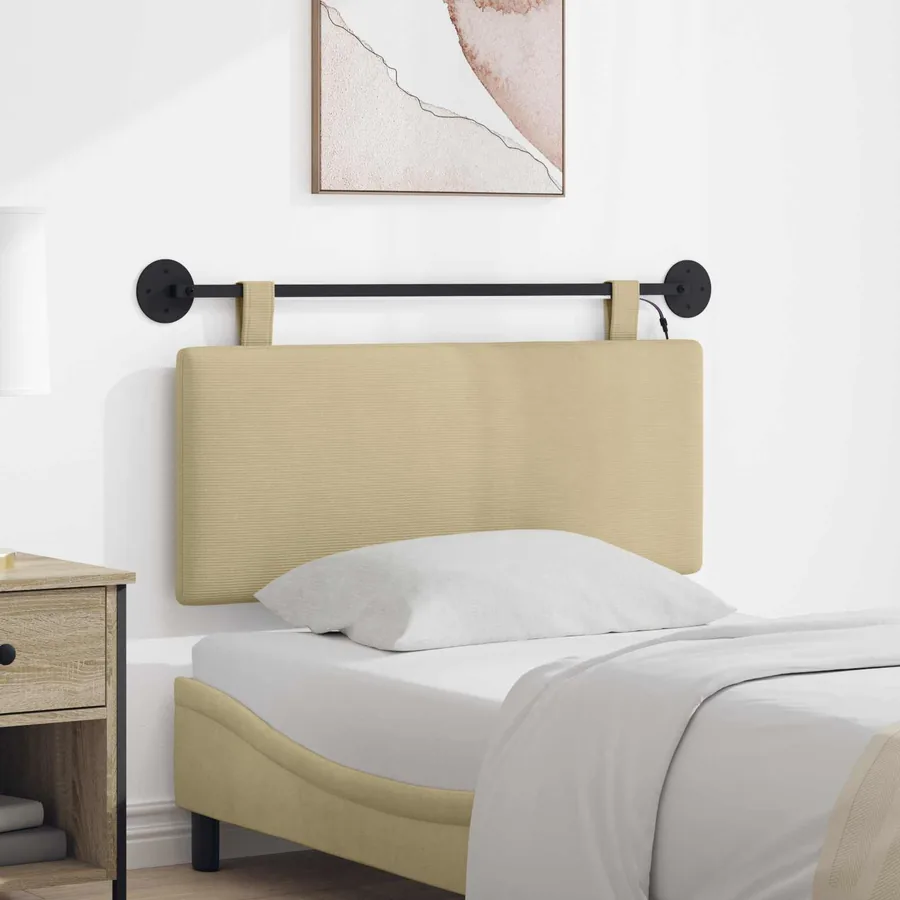 Tête de lit suspendue Gris Vert Clair Tissu en velours côtelé