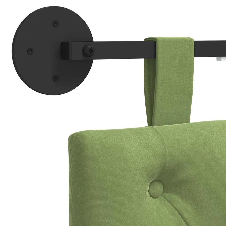 Tête de lit suspendue Avec lumière LED Vert clair Velours - 10