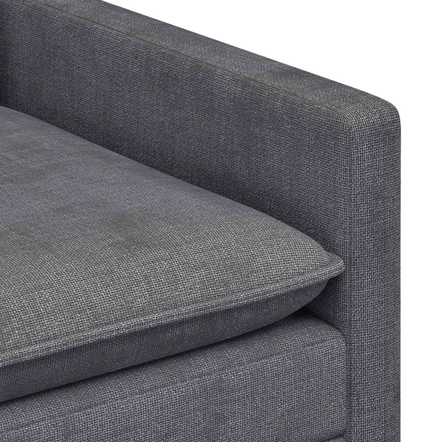 Ensemble de Canapés 2 pcs Gris foncé Polyester - 5