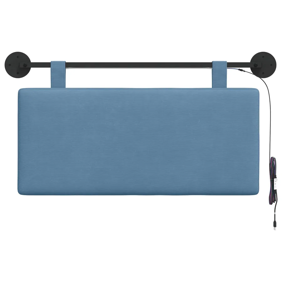 Tête de lit suspendue Bleu Tissu en velours côtelé - 6