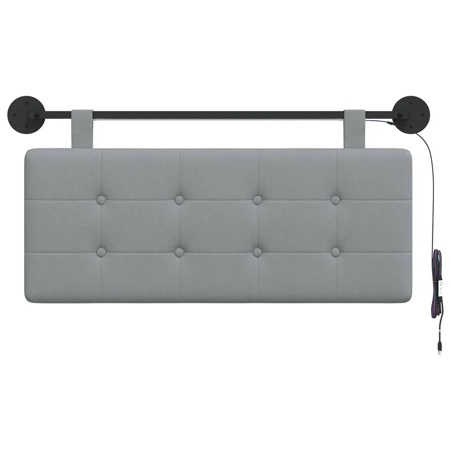 Tête de lit suspendue Avec lumière LED Gris clair Tissu - 6