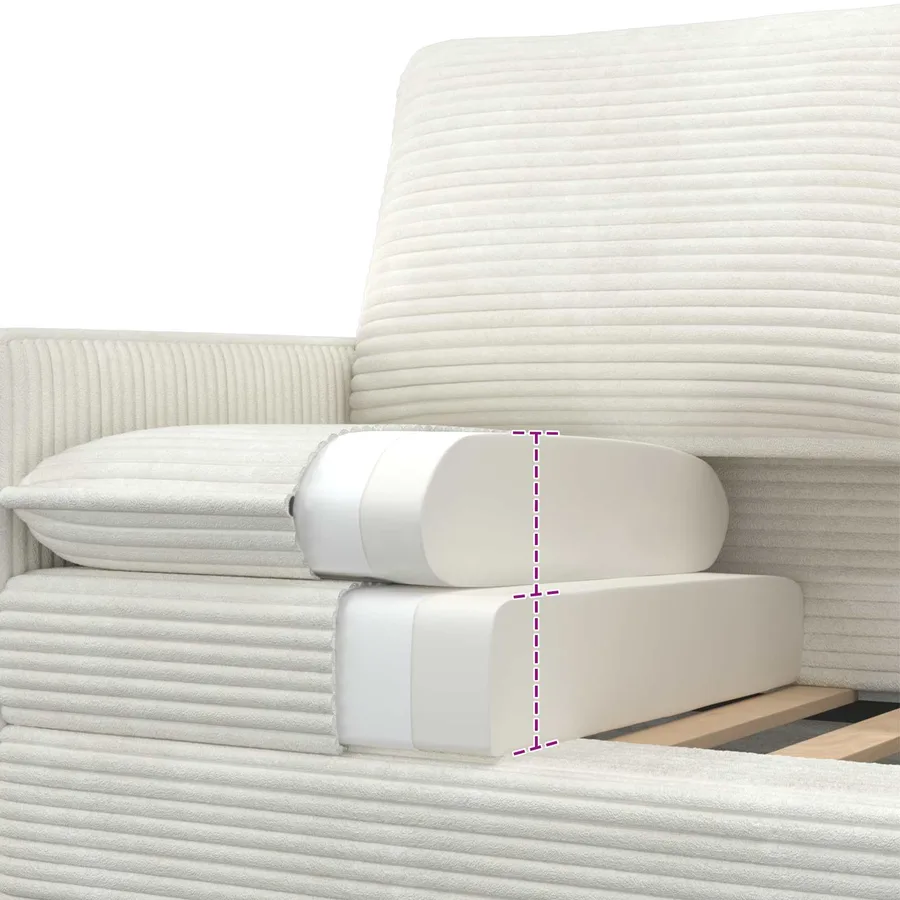 Ensemble de Canapés 2 pcs Crème Polyester - 6