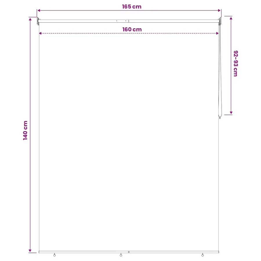 Store roulant extérieur protection UV Gris clair Polyester - 12