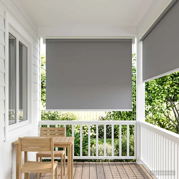 Store roulant extérieur protection UV Gris clair Polyester