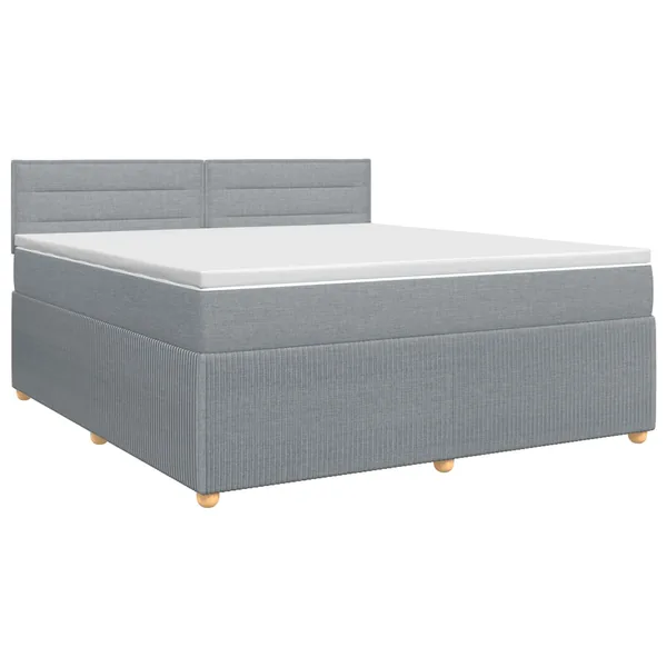 Lit boxspring avec matelas Gris clair 140 x 200 cm Tissu