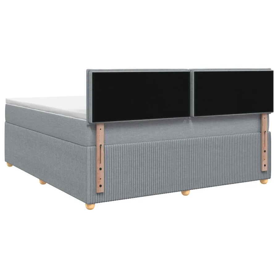 Lit boxspring avec matelas Gris clair 140 x 200 cm Tissu - 7