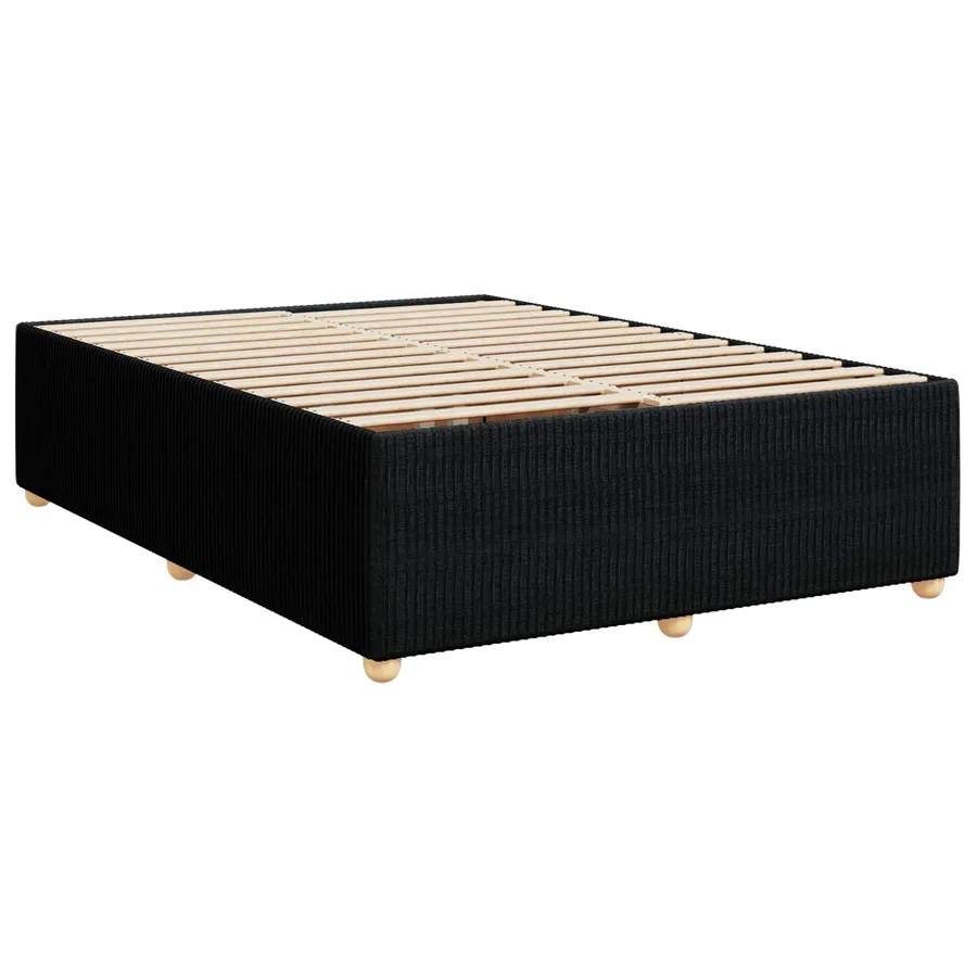 Lit boxspring avec matelas Noir 160 x 200 cm Tissu - 4
