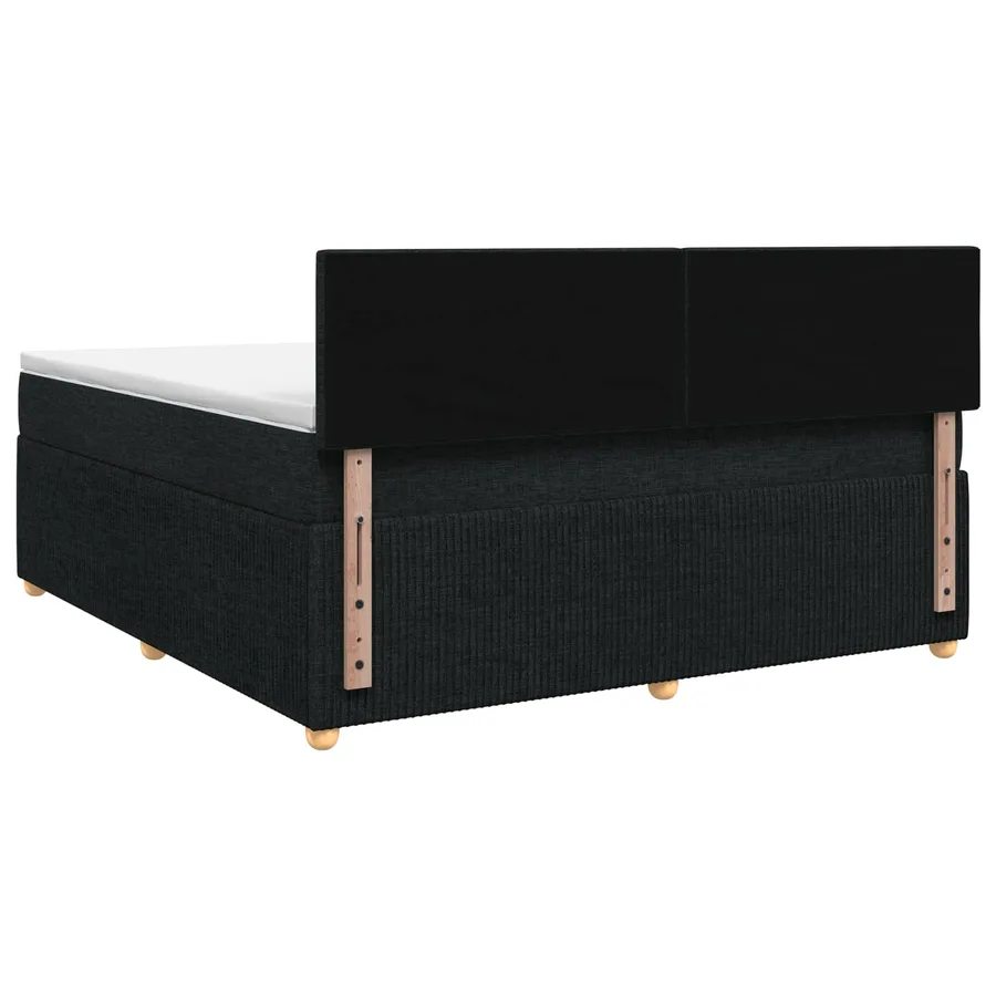 Lit boxspring avec matelas Noir 160 x 200 cm Tissu - 7