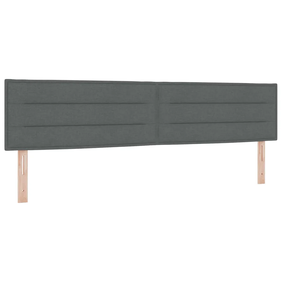 Lit boxspring avec matelas Gris foncé 200 x 200 cm Tissu - 3