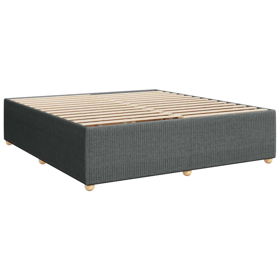 Lit boxspring avec matelas Gris foncé 200 x 200 cm Tissu - 4