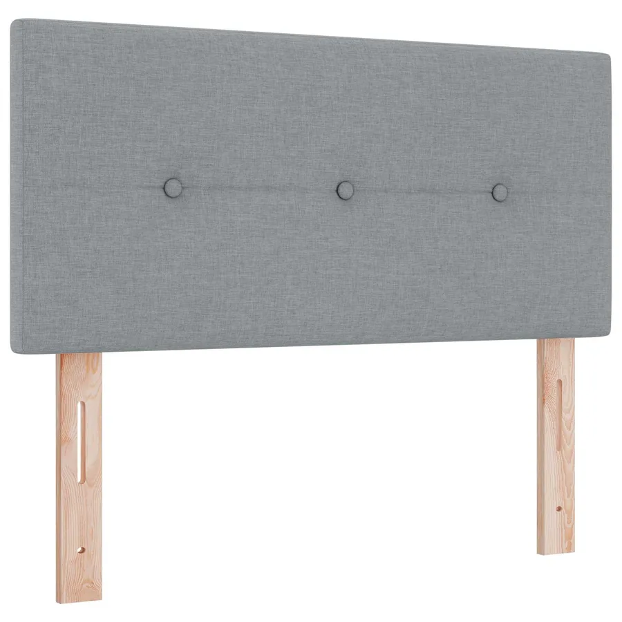 Lit boxspring avec matelas Gris clair 90 x 200 cm Tissu - 3