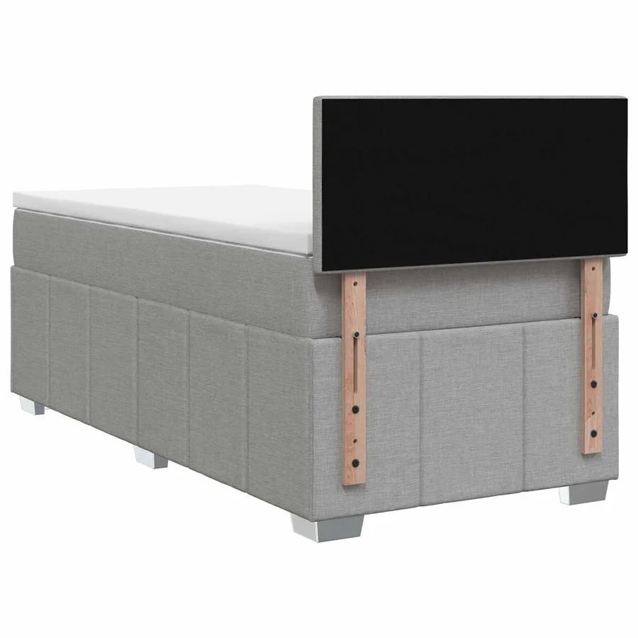 Lit boxspring avec matelas Gris clair 90 x 200 cm Tissu - 7
