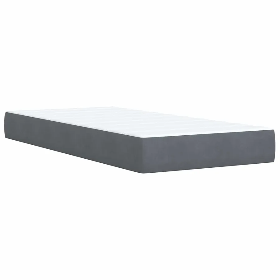 Lit boxspring LED avec matelas Gris foncé 90 x 190 cm Velours - 5