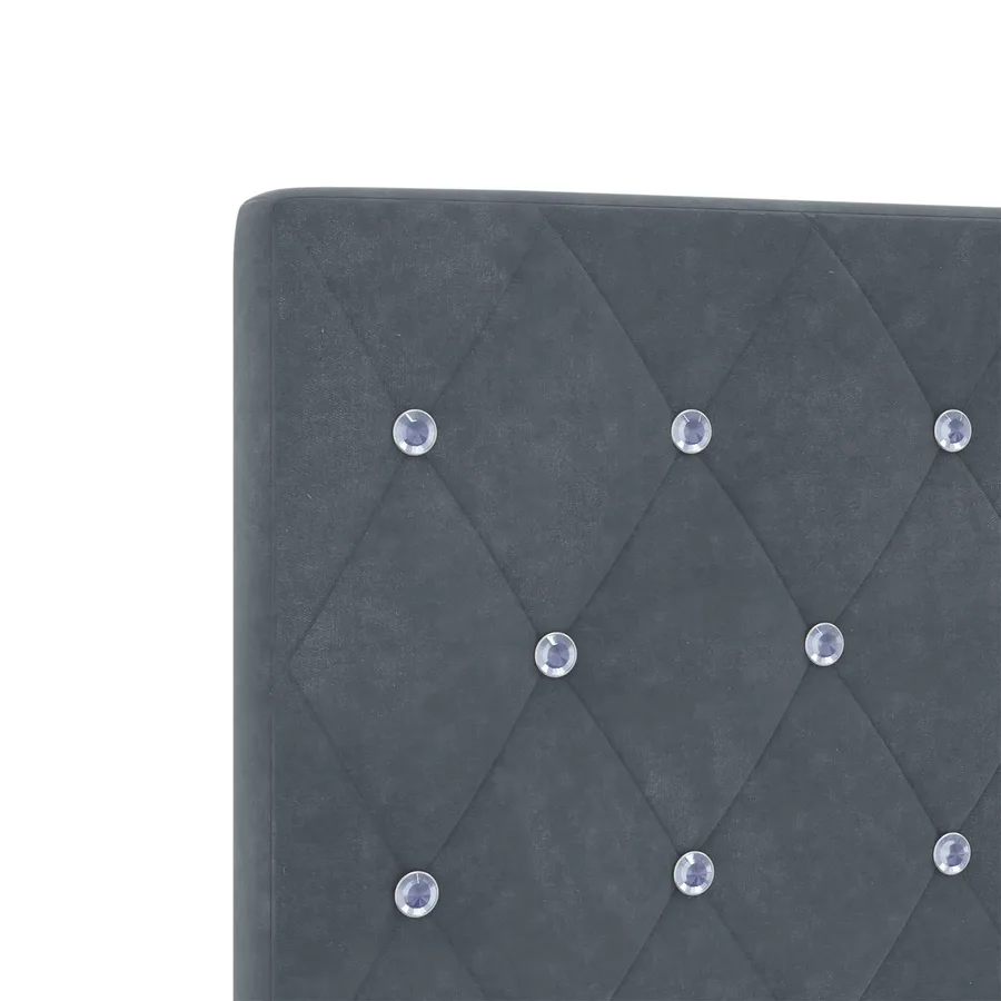 Lit boxspring LED avec matelas Gris foncé 90 x 190 cm Velours - 8