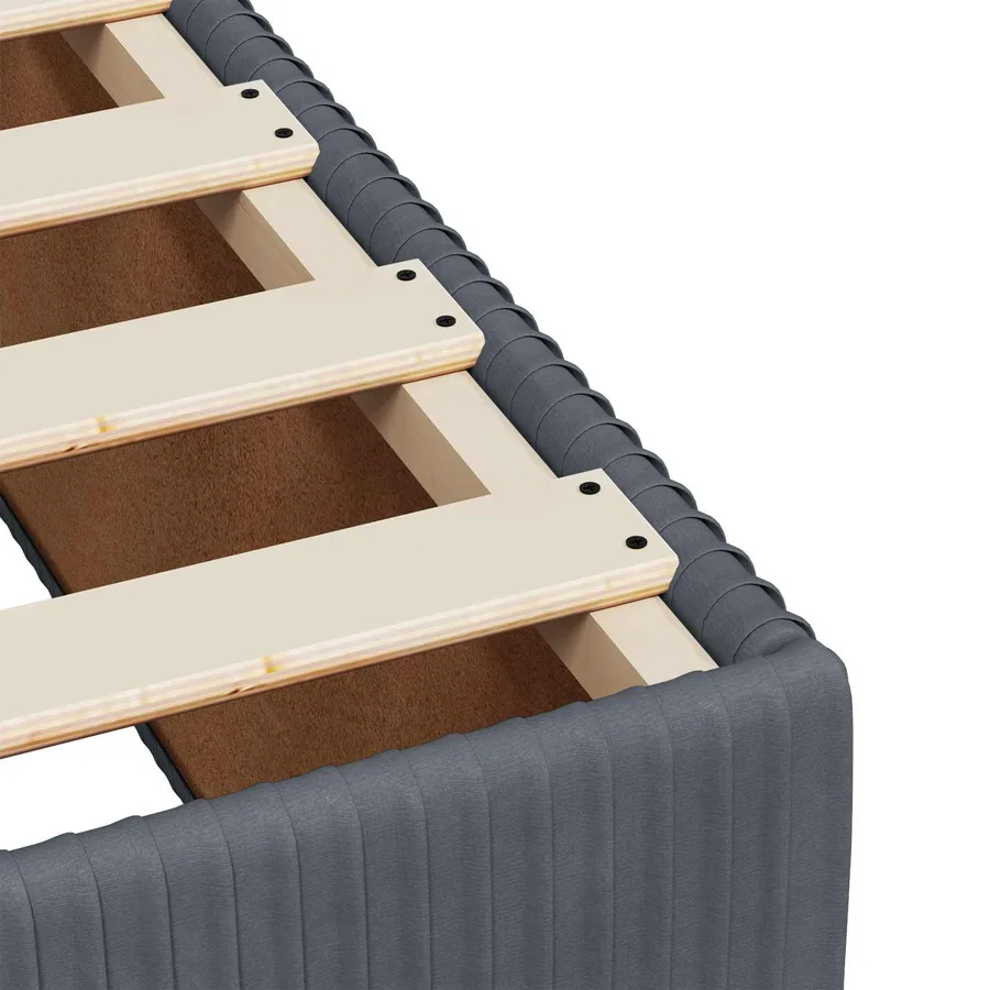 Lit boxspring LED avec matelas Gris foncé 90 x 190 cm Velours - 9