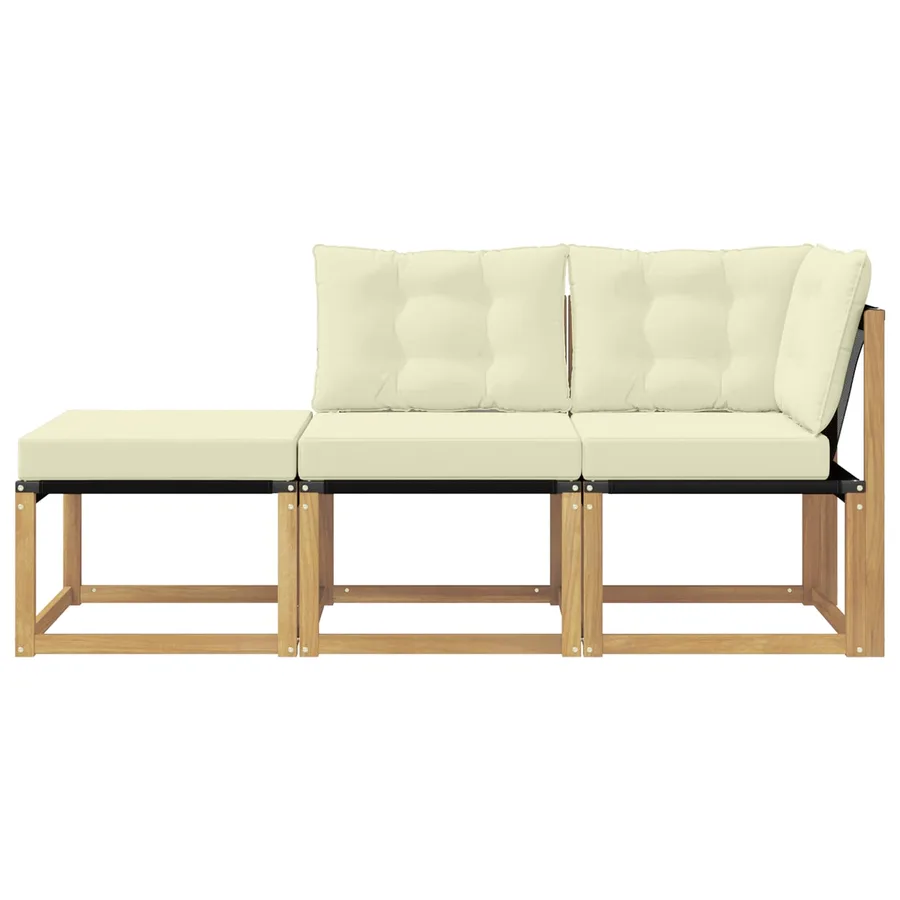 Unité de canapé sectionnel avec coussin 3 Pièce Blanc - 6