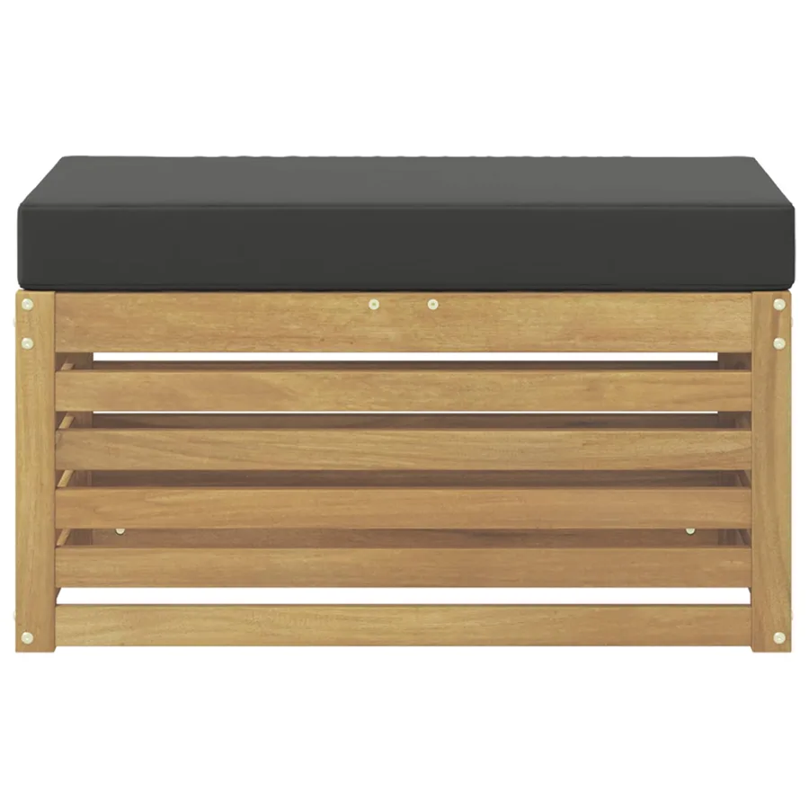 Banc de Jardin Blanc 80 x 43 x 45 cm Bois d'Acacia Massif - 3