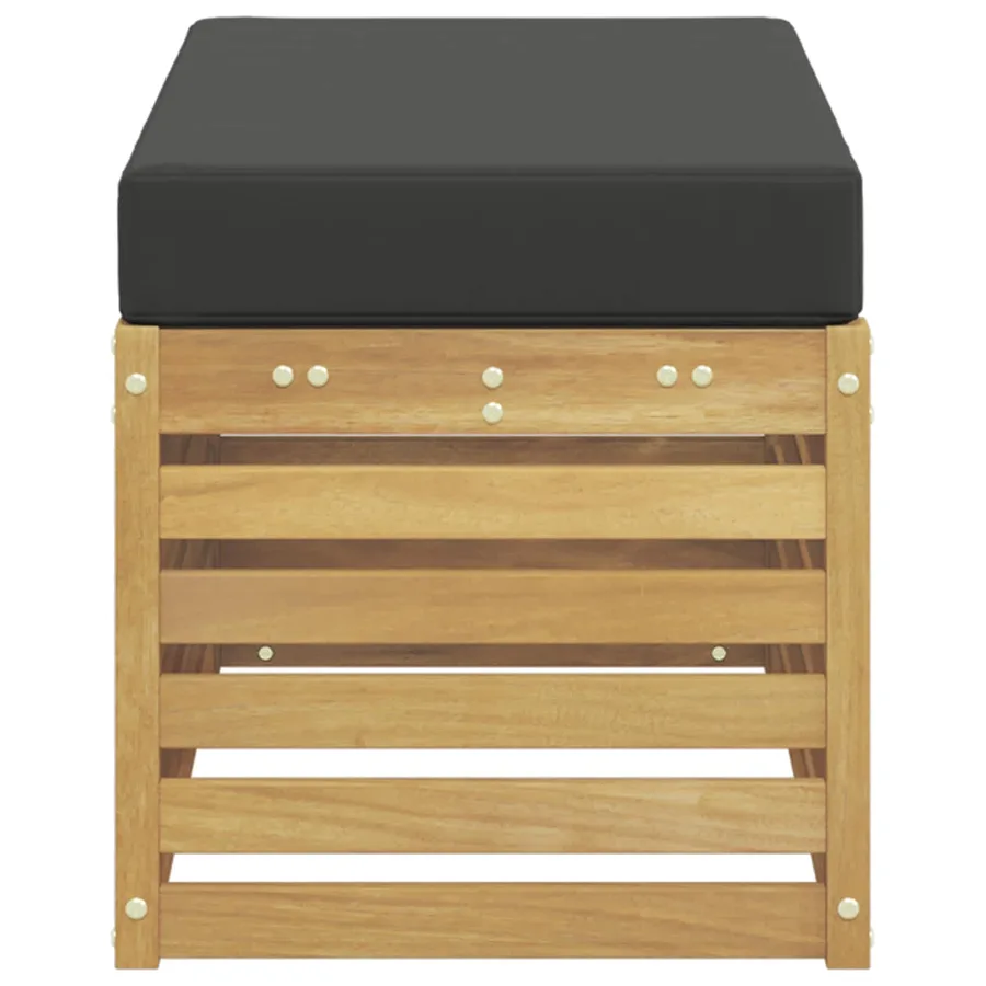 Banc de Jardin Blanc 80 x 43 x 45 cm Bois d'Acacia Massif - 4