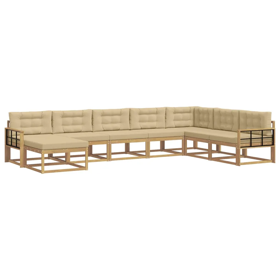 Ensemble de canapés d'extérieur 8 pcs Blanc et Beige - 2