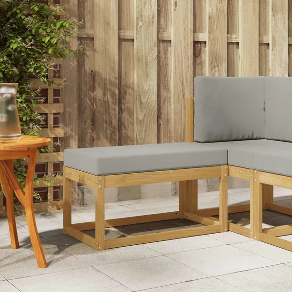 Banc de Jardin Blanc 80 x 43 x 45 cm Bois d'Acacia Massif
