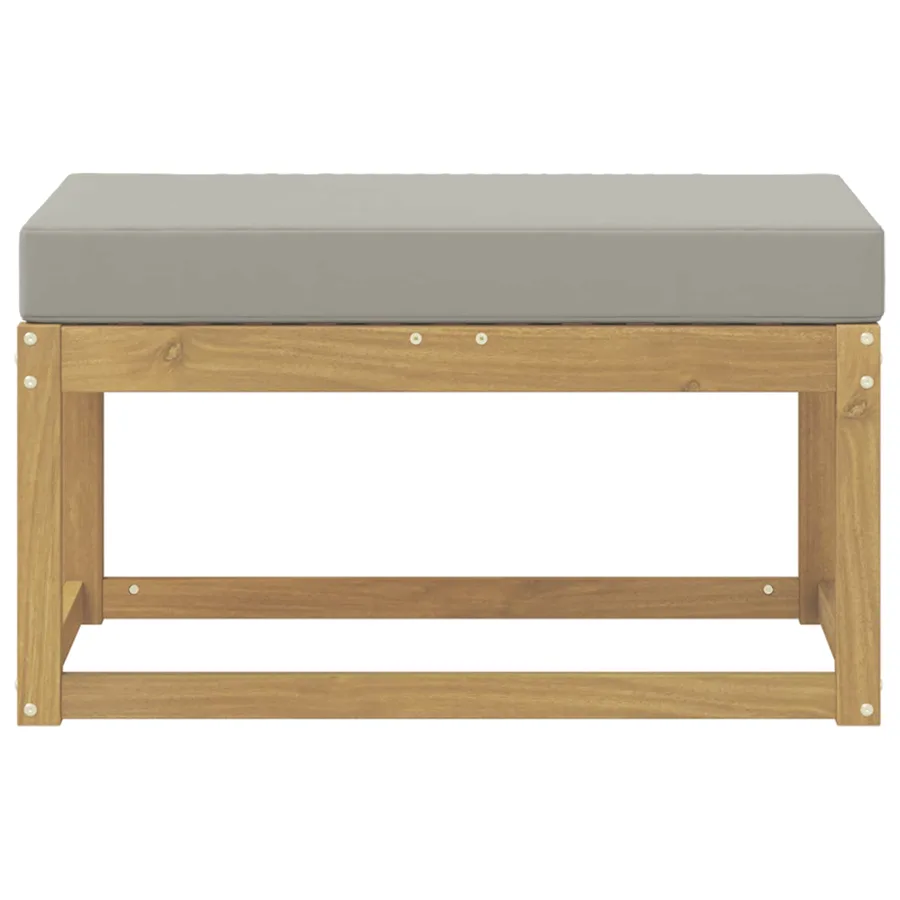 Banc de Jardin Blanc 80 x 43 x 45 cm Bois d'Acacia Massif - 3