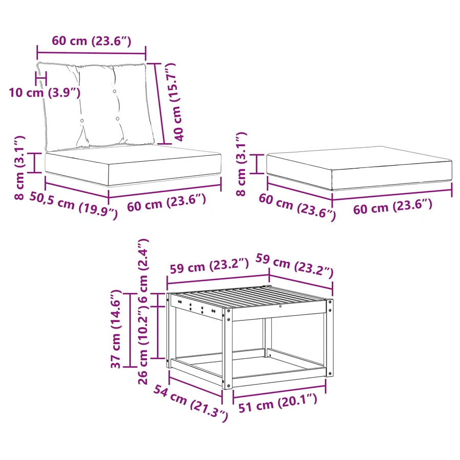 Ensemble de canapés d'extérieur 6 pcs Blanc et gris clair - 11