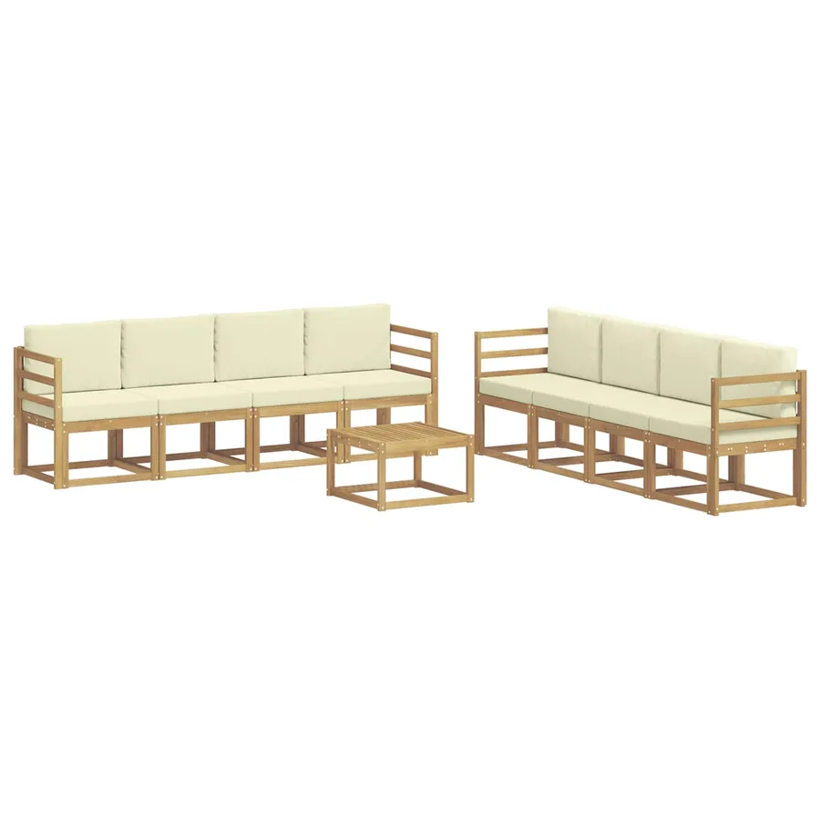 Ensemble de canapés d'extérieur 9 pcs Blanc et crème - 2