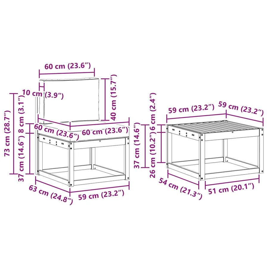 Ensemble de canapés d'extérieur 9 pcs Blanc et anthracite - 8