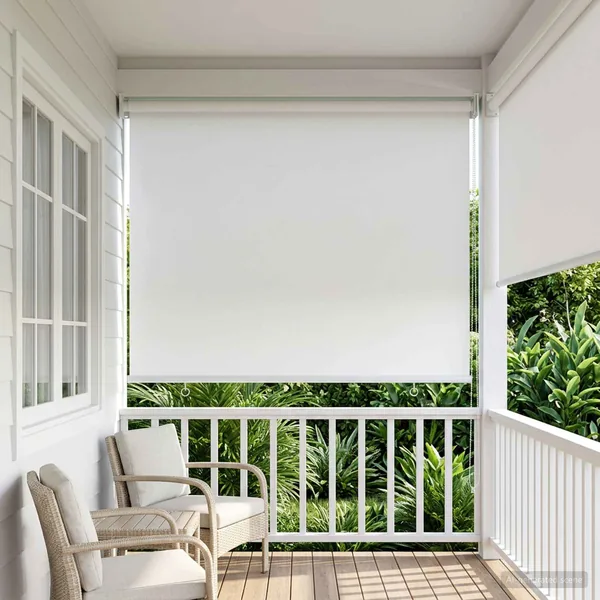 Store roulant extérieur protection UV Blanc 85 x 230 cm (L x H)