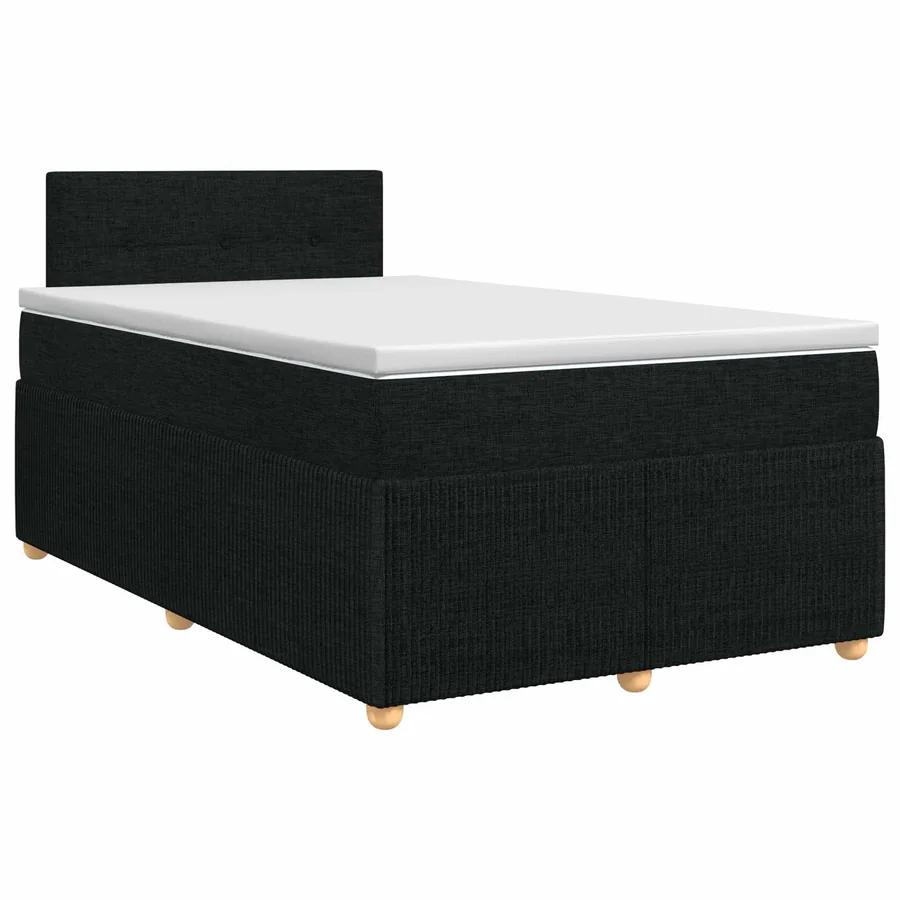 Lit boxspring avec matelas Noir 120 x 200 cm Tissu