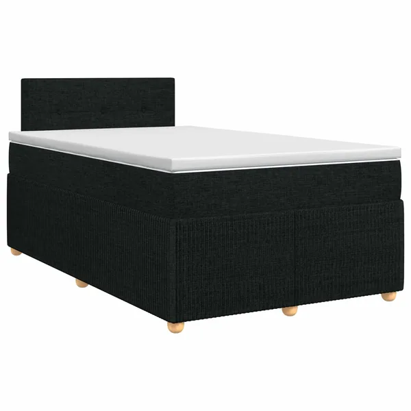 Lit boxspring avec matelas Noir 120 x 200 cm Tissu