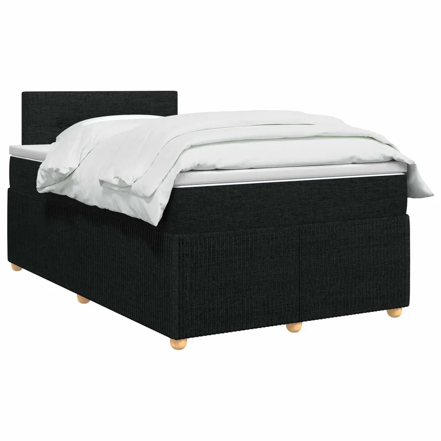 Lit boxspring avec matelas Noir 120 x 200 cm Tissu - 2