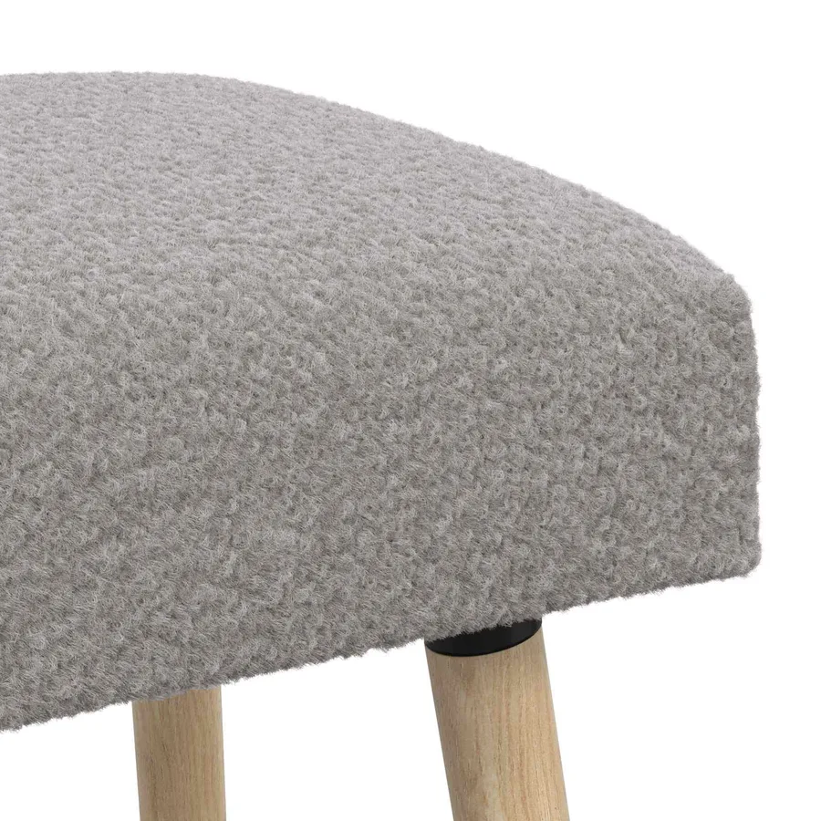 banc Uni Gris clair 60 x 40 x 45 cm Bouclé - 6