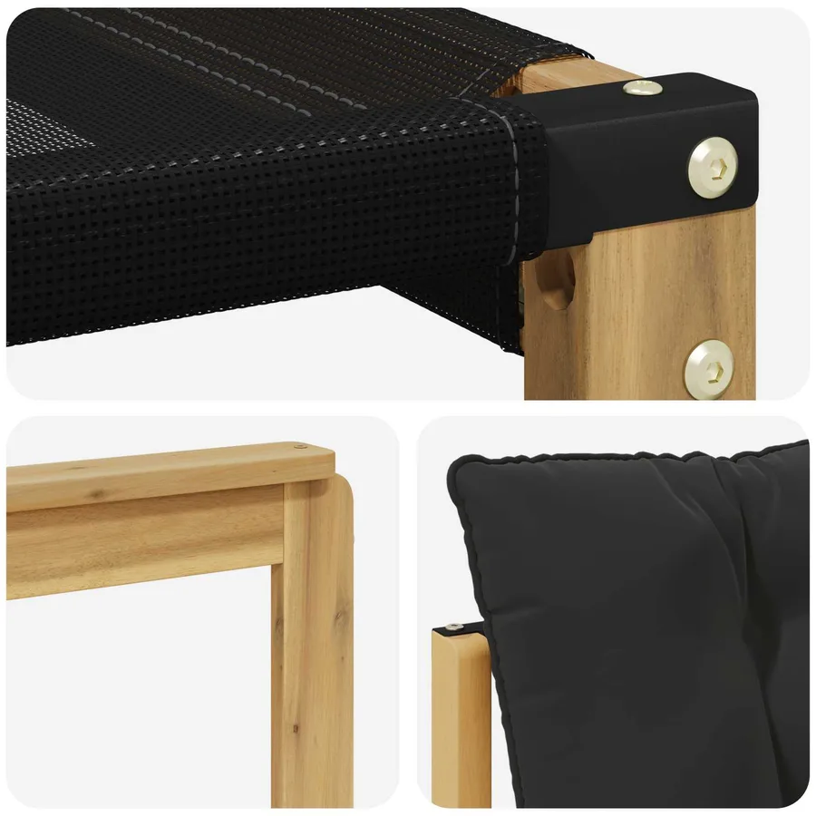 Ensemble de canapés d'extérieur 5 pcs Blanc et noir - 7