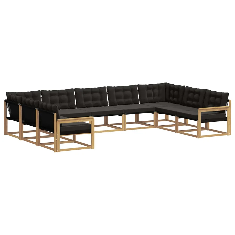 Ensemble de canapés d'extérieur 9 pcs Blanc et noir - 2