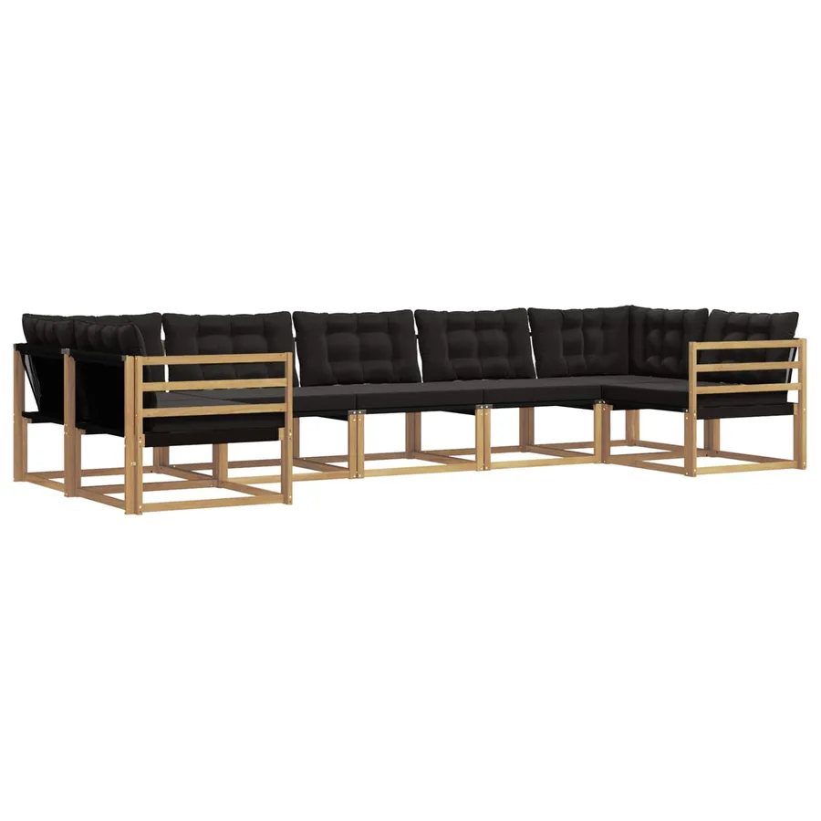 Ensemble de canapés d'extérieur 7 pcs Blanc et noir - 2