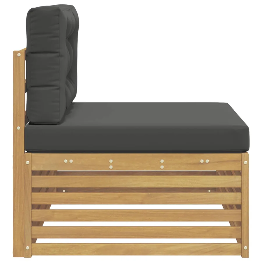 Canapé d'extérieur en bout avec coussin Blanc 115 x 83 x 73 cm - 4