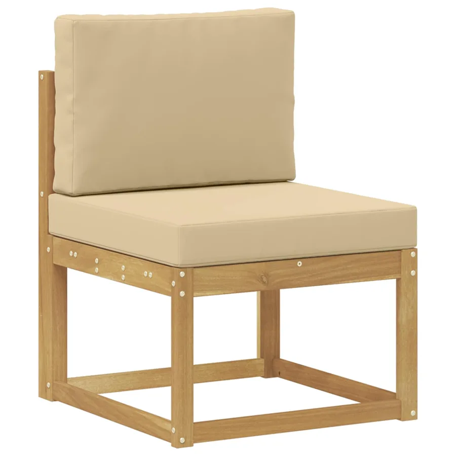 Ensemble de canapés d'extérieur 6 pcs Blanc et Beige Polyester - 3