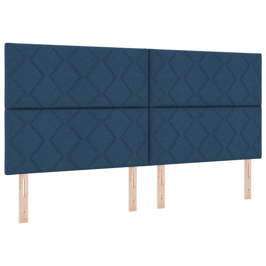 Lit ottoman avec matelas avec tête de lit 2 pc Bleu Tissu - 3