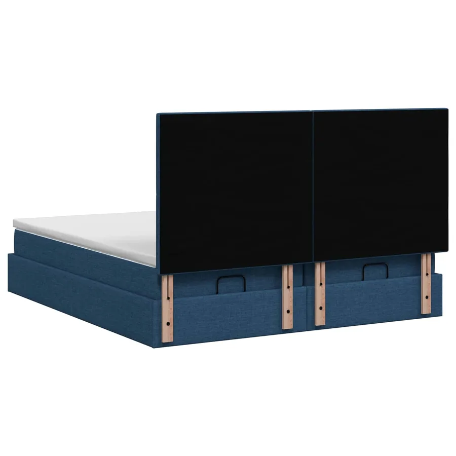 Lit ottoman avec matelas avec tête de lit 2 pc Bleu Tissu - 8