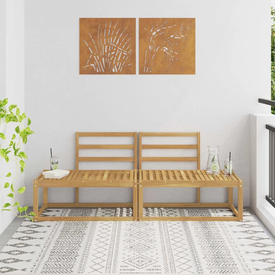 Canapé d'extérieur en bout 2 Pièce Blanc 182,5 x 63 x 73 cm