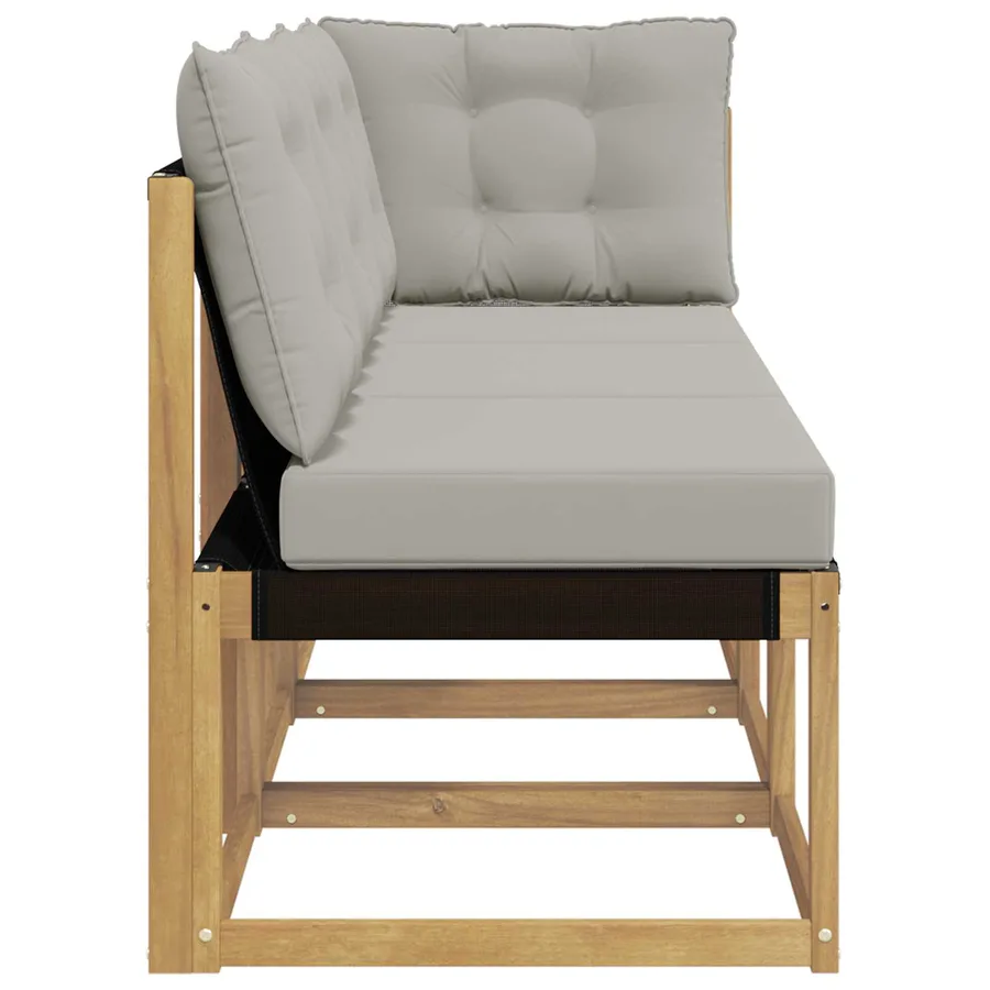 Canapé d’extérieur milieu et coin avec coussin 3 Pièce Blanc - 6