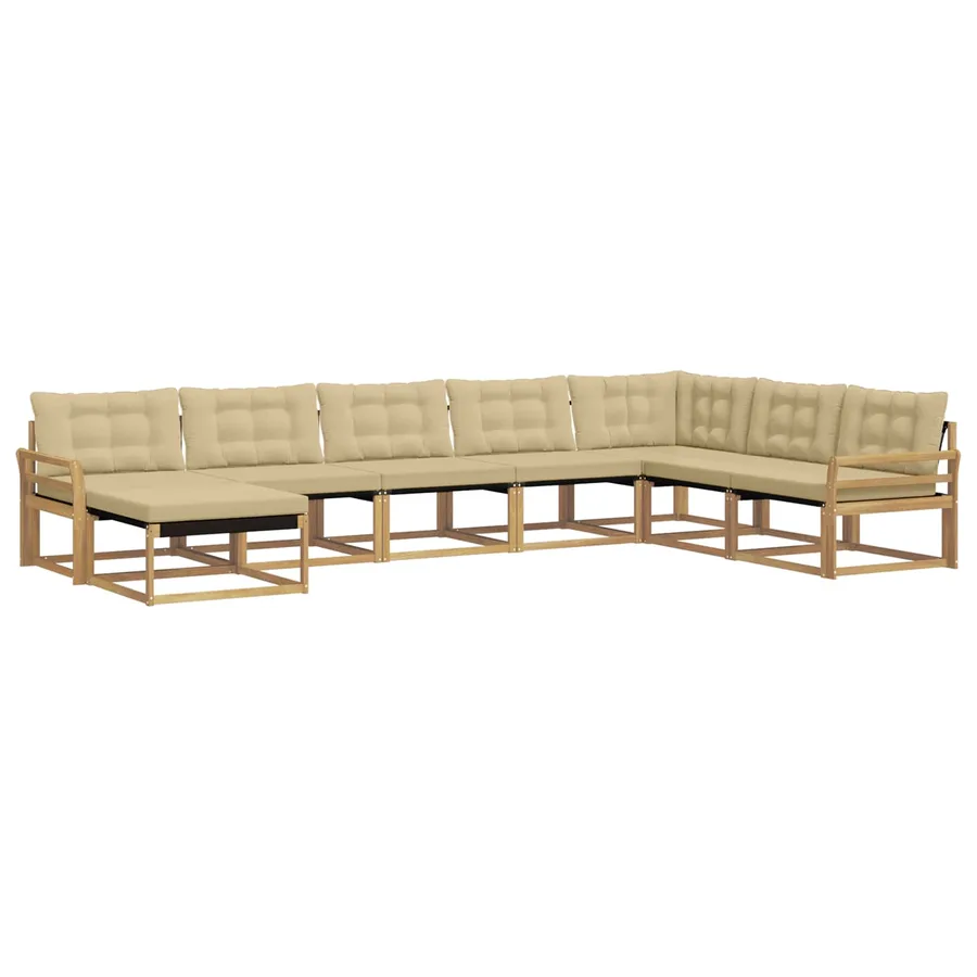 Ensemble de canapés d'extérieur 8 pcs Blanc et Beige - 2