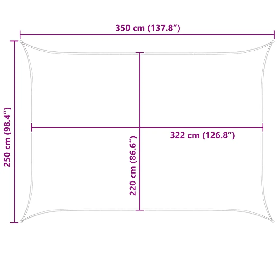 Voile d'ombre Gris clair et blanc 3,5 x 2,5 m - 8