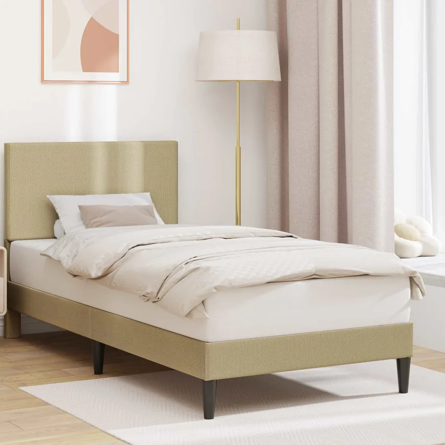 Cadre de lit avec tête de lit Gris Vert Clair 80 x 200 cm