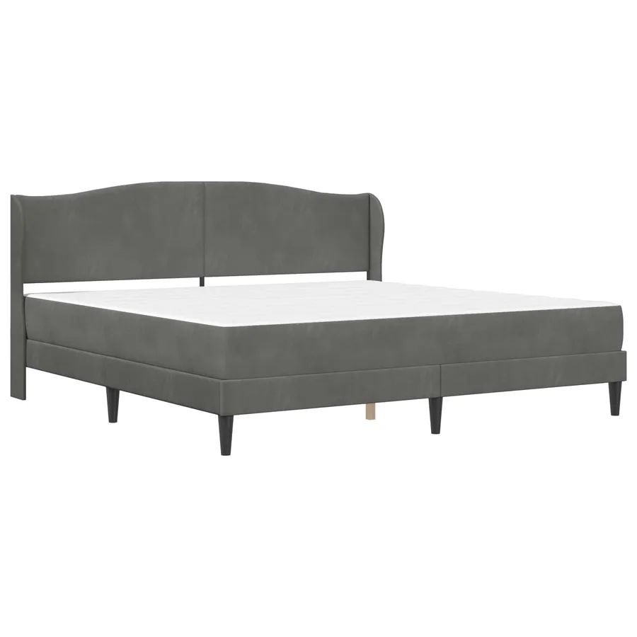 Cadre de lit avec tête de lit Gris foncé 200 x 200 cm Velours - 3
