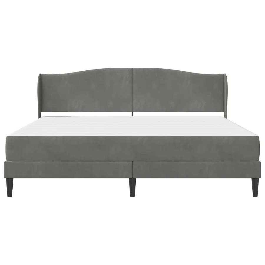Cadre de lit avec tête de lit Gris foncé 200 x 200 cm Velours - 6