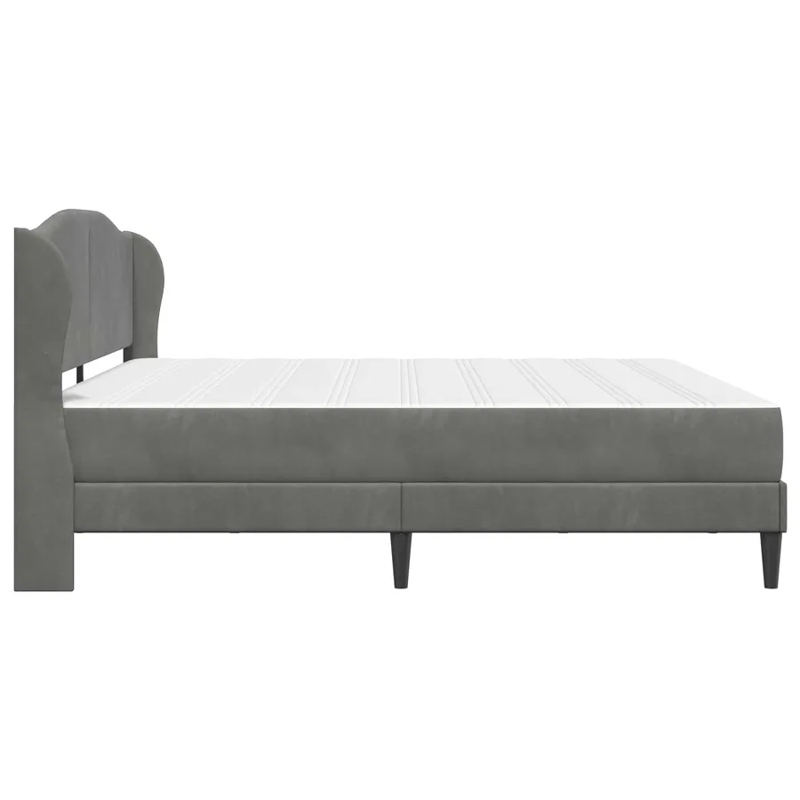 Cadre de lit avec tête de lit Gris foncé 200 x 200 cm Velours - 7